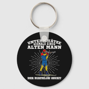 Biathlon Ski Skier Cross-country Ski Trail 4  Key Ring