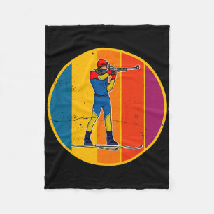 Biathlon Ski Skier Cross-country Ski Trail 7 Fleece Blanket