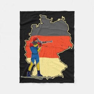 Biathlon Ski Skier Cross-country Ski Trail 9 Fleece Blanket