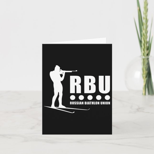 Biathlon Ski Skier Winter Sports Cross-country Rus Card (Front)