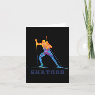 Biathlon Ski Skier Winter Sports Cross-country Rus Card