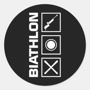 Biathlon Ski Skier Winter Sports Cross-country Ski Classic Round Sticker