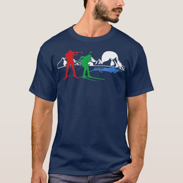 Biathlon Ski Winter Sports Cross Country Skiing T-Shirt (Front)