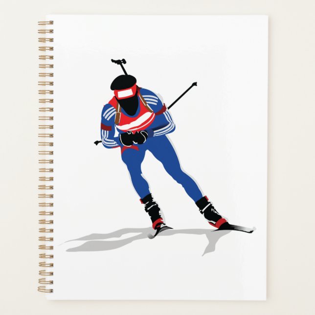 Biathlon Skier Winter Sports Athlete in Action Planner (Front)