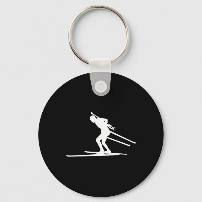 Biathlon Skiing  Key Ring (Front)