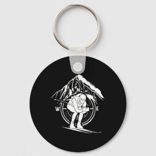Biathlon Sports Winter Athlete Snow Skier Biathlet Key Ring