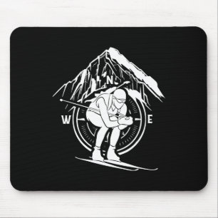 Biathlon Sports Winter Athlete Snow Skier Biathlet Mouse Mat