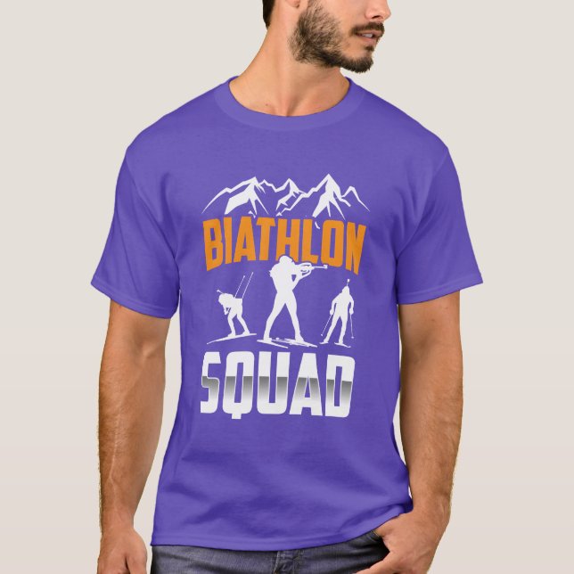 Biathlon Squad Biathlons Sports Biathlete retro T-Shirt (Front)