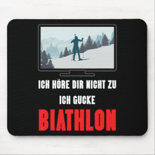 Biathlon Winter Sport Design Saying Ski Skier Gift Mouse Mat