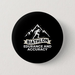 Biathlon Winter Sport Skiing Riffle Shooting Biath 6 Cm Round Badge