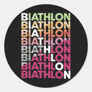 Biathlon Winter Sport Skiing Riffle Shooting Biath Classic Round Sticker