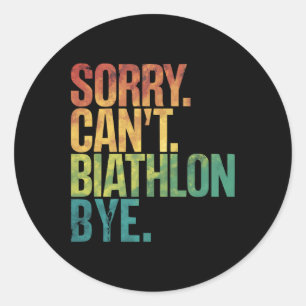 Biathlon Winter Sport Skiing Riffle Shooting Biath Classic Round Sticker