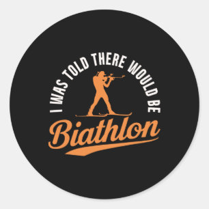 Biathlon Winter Sport Skiing Riffle Shooting Biath Classic Round Sticker