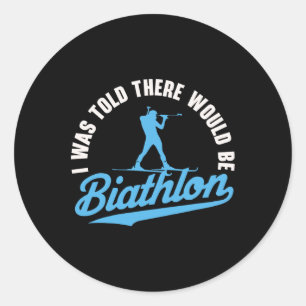 Biathlon Winter Sport Skiing Riffle Shooting Biath Classic Round Sticker
