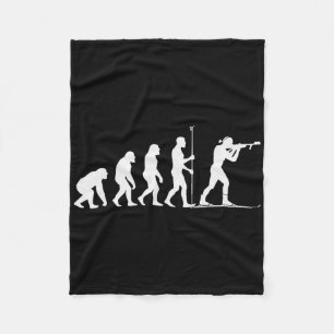 Biathlon Winter Sport Skiing Riffle Shooting Biath Fleece Blanket