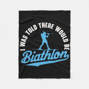 Biathlon Winter Sport Skiing Riffle Shooting Biath Fleece Blanket