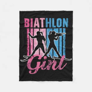 Biathlon Winter Sport Skiing Riffle Shooting Biath Fleece Blanket