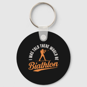 Biathlon Winter Sport Skiing Riffle Shooting Biath Key Ring