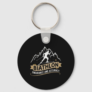 Biathlon Winter Sport Skiing Riffle Shooting Biath Key Ring