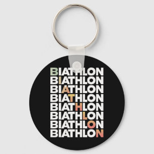 Biathlon Winter Sport Skiing Riffle Shooting Biath Key Ring