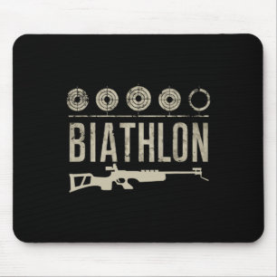 Biathlon Winter Sport Skiing Riffle Shooting Biath Mouse Mat