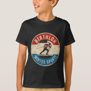Biathlon Winter Sport Skiing Riffle Shooting Biath T-Shirt