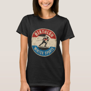 Biathlon Winter Sport Skiing Riffle Shooting Biath T-Shirt