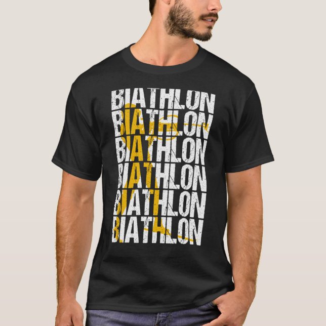 Biathlon winter sports biathlete skier mountain  3 T-Shirt (Front)