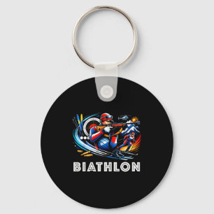 Biathlon winter sports cross country skiing key ring