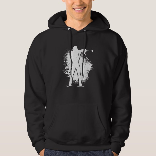 Biathlon Winter Sports Snow Biathlete Cross Countr Hoodie (Front)