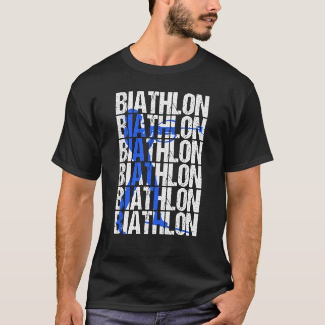 Biathlon Winter Sports Snow Biathlete Cross Countr T-Shirt (Front)