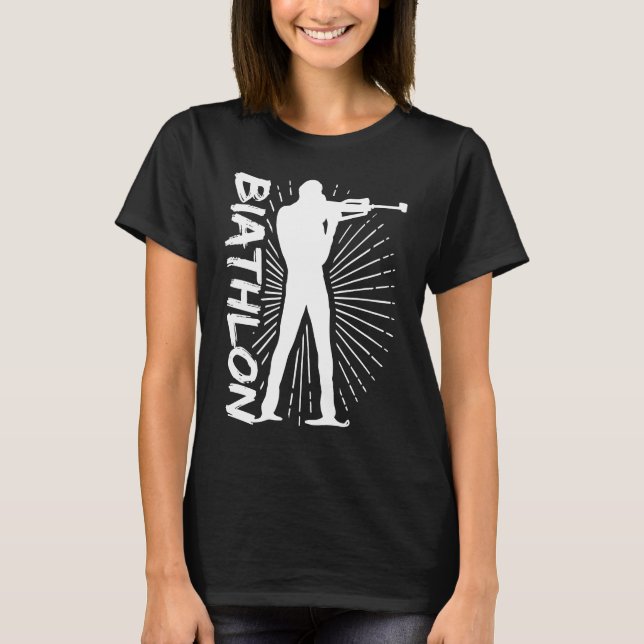 Biathlon Winter Sports Snow Biathlete Cross Countr T-Shirt (Front)