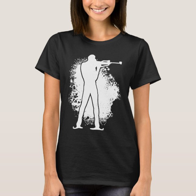 Biathlon Winter Sports Snow Biathlete Cross Countr T-Shirt (Front)