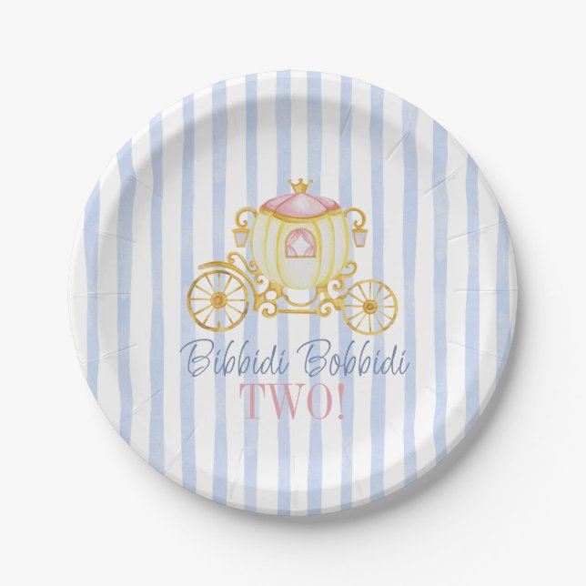 Bibbidi Bobbidi Boo Two - Second Princess Birthday Paper Plate (Front)