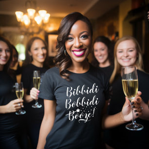 Bibbidi Bobbidi Booze Black Womens Party T-Shirt