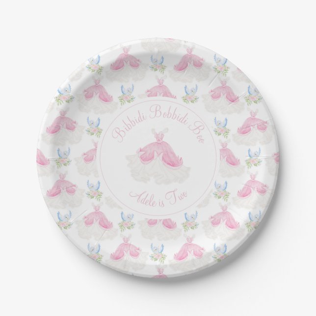 Bibbidi Bobbidi  Two Cinderella Paper Plates (Front)