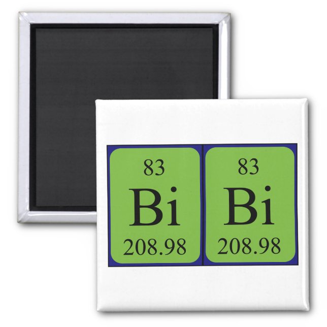 Bibi periodic table name magnet (Front)