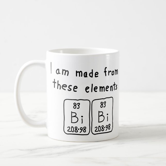 Bibi periodic table name mug (Left)