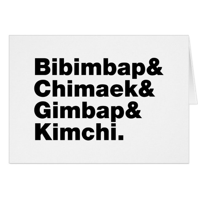Bibimbap & Chimaek & Gimbap & Kimchi. Korean Foods (Front Horizontal)
