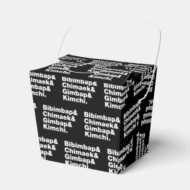 Bibimbap & Chimaek & Gimbap & Kimchi. Korean Foods Favour Box (Front Side)