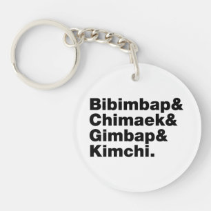 Bibimbap & Chimaek & Gimbap & Kimchi. Korean Foods Key Ring