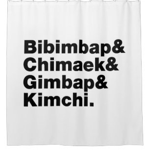 Bibimbap & Chimaek & Gimbap & Kimchi. Korean Foods Shower Curtain