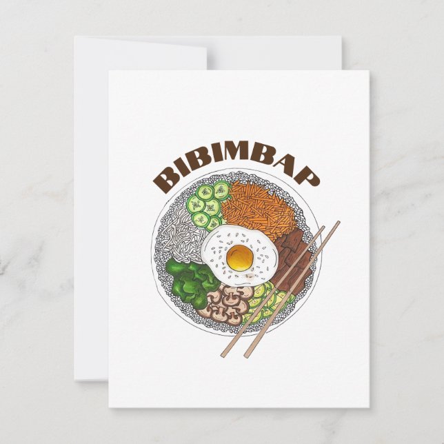 Bibimbap Korean Food Cooking Cuisine Rice Egg Dish Card (Front)
