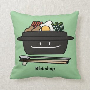 Bibimbap Korean rice bowl namul vegetables egg Cushion