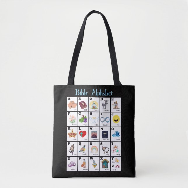 Bible Alphabet Blanket Tote Bag (Front)
