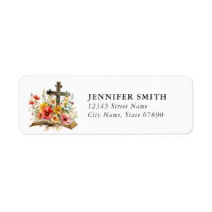 Bible and Cross Return Address Labels