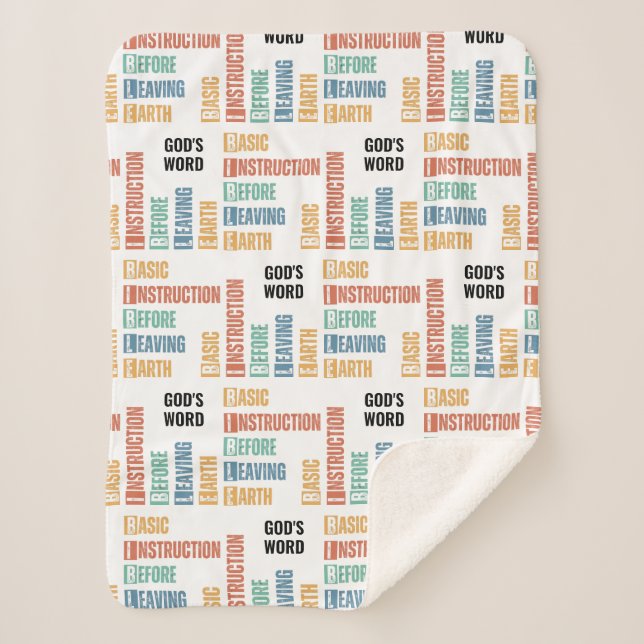 BIBLE Basic Instruction Before Leaving Earth Sherpa Blanket (Front)