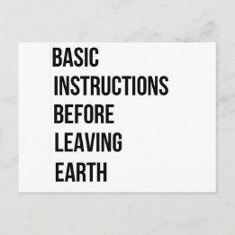 BIBLE: Basic Instructions Before Leaving Earth Postcard