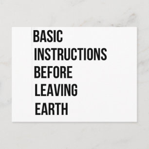 BIBLE: Basic Instructions Before Leaving Earth Postcard