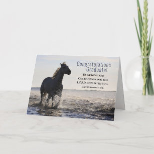 Bible Be strong and Courageous Horse Graduation Card